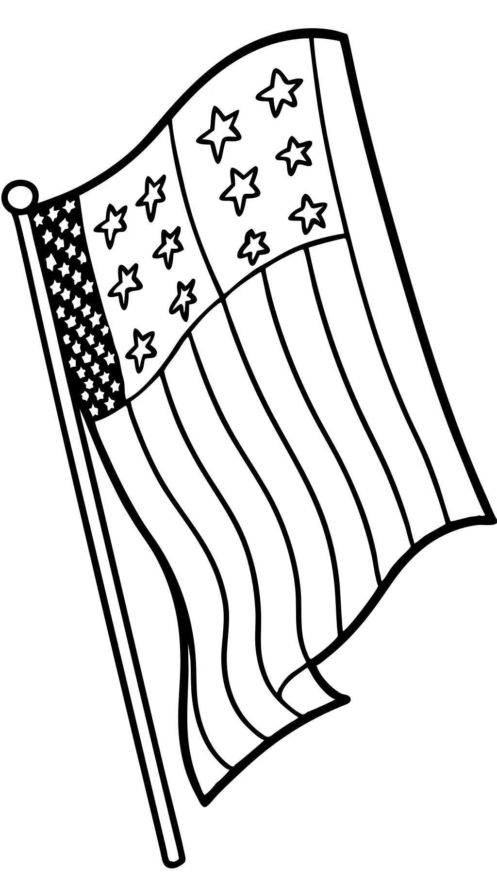 free printable american flag coloring page